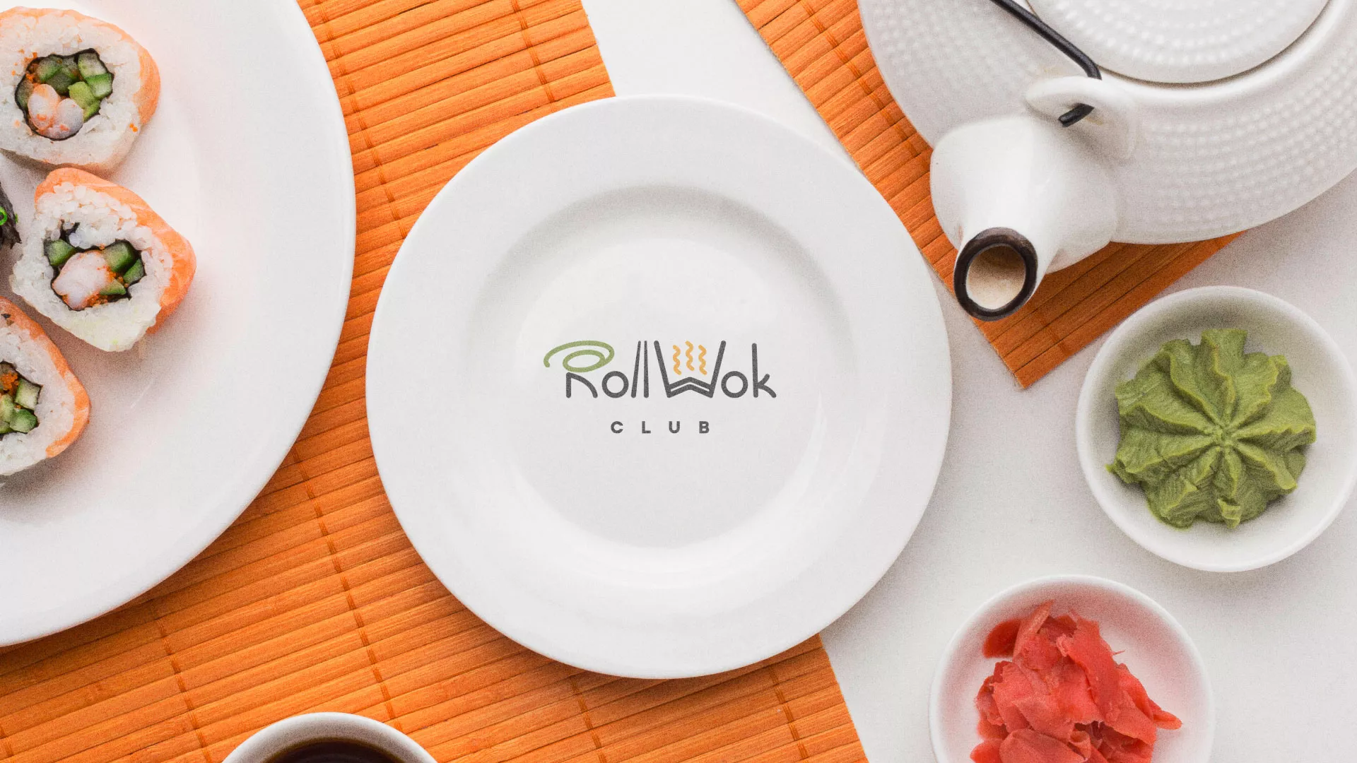Разработка логотипа и фирменного стиля в Белом для суши-бара «Roll Wok Club» Разработка логотипа и фирменного стиля в Белом для суши-бара «Roll Wok Club»